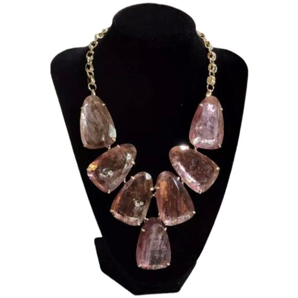 Kendra Scott Harlow Pale Purpleish Pink Large Statement Necklace New! - Picture 8 of 9